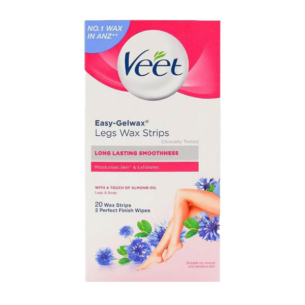 Veet Easy Gel Legs and Body Wax Strips Almond Oil 20 Pack