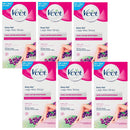 6x Veet Easy Gel Legs and Body Wax Strips Shea Butter and Acai Berries 20 Pack