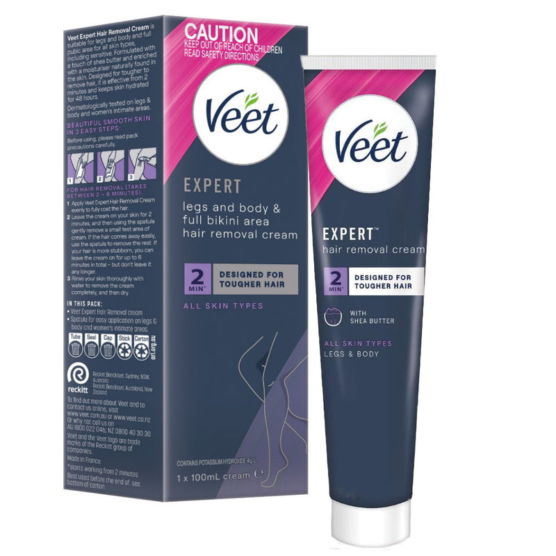 6x Veet Expert Legs Body Full Bikini Hair Removal Cream 100ml