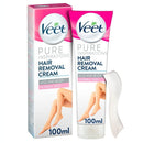 6x Veet Pure Hair Removal Cream Legs And Body Normal Skin 100ml