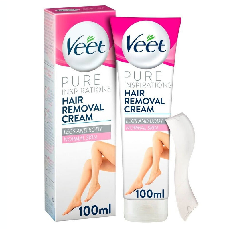 6x Veet Pure Hair Removal Cream Legs And Body Normal Skin 100ml