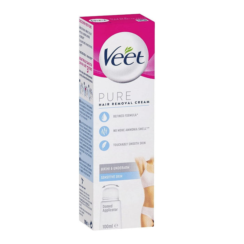 3x Veet Pure Hair Removal Cream Legs And Body Sensitive Skin 100ml