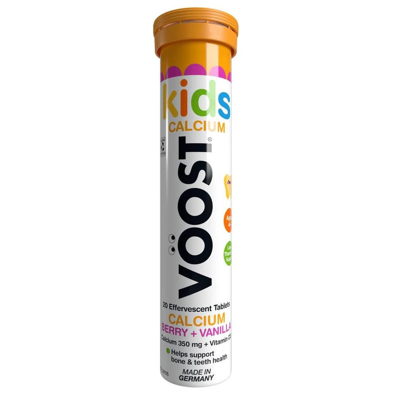 3x VOOST Kids Calcium Berry + Vanilla Effervescent Tablets 20 pack