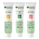 3pk Garnier Green Labs Pinea-C, Melon and Canna-B Smoothing Wash Cleanser / Exfoliate