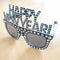 BLACK Happy New Year Diamante Party Sunglasses