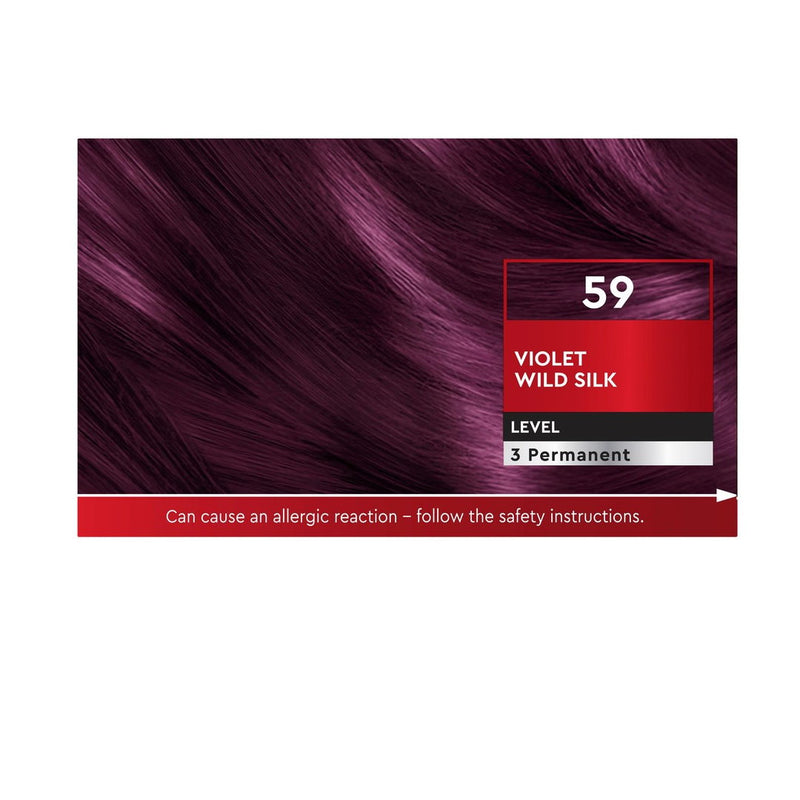 Schwarzkopf Brilliance Intense Colour Creme Hair Colour 59 Violet Wild Silk deep purple red - Makeup Warehouse Australia 