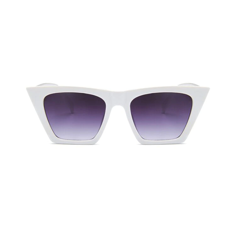 Rosy Lane Cat Eye Bold Frame Sunglasses - White