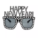 BLACK Happy New Year Diamante Party Sunglasses