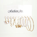 Rosy Lane 5 Pairs Assorted Butterfly Pearl Hoop Earrings