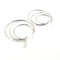 Rosy Lane Round Tri Geometric Hoops Earrings - Silver