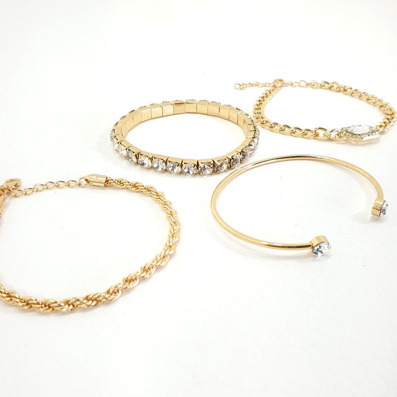 Rosy Lane Set of 4 Gold Chain Bracelets