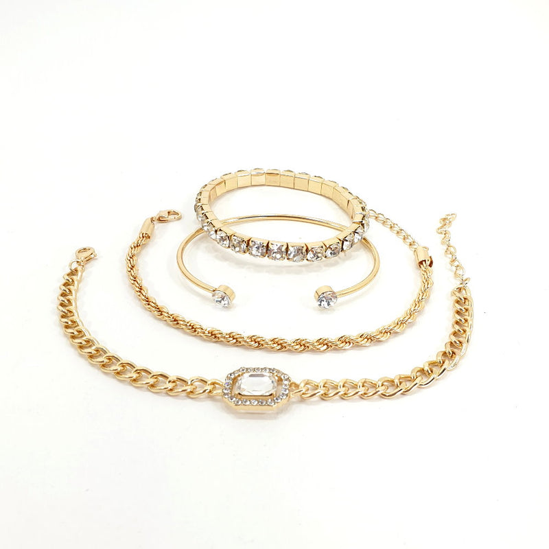 Rosy Lane Set of 4 Gold Chain Bracelets