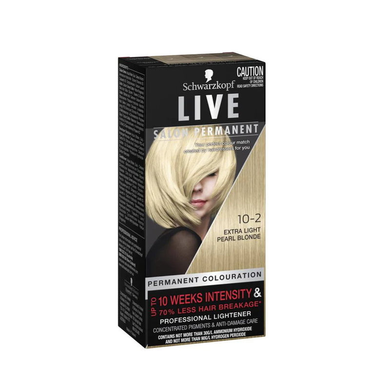 3x Schwarzkopf LIVE Salon Permanent Hair Colour 10-2 Extra Light Pearl Blonde