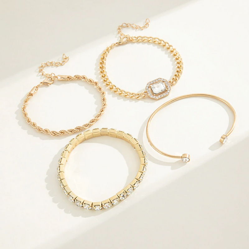 Rosy Lane Set of 4 Gold Chain Bracelets